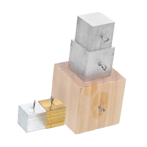 ifundom 5 Stück Teiliges Dichtewürfel Set aus Holz Kupfer Aluminium für Wissenschaftliche Experimente mit Haken Vielseitiges Physikalisches Experimentierinstrument für Bildungszwecke von ifundom