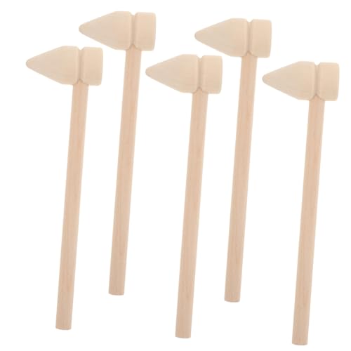 ifundom 5 Stück Teiliges Mini Holzhammer aus Hochwertigem Holz Kompakt und Leicht für Handtraining Partys Indoor und Outdoor Aktivitäten Vielseitig Einsetzbar als Bildungs und von ifundom
