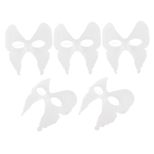 ifundom 5 Stück Weiße DIY Papiermasken für Karneval und Party Leichte und Bequeme Maskerade Masken für Halloween und Themenevents Kreativ Gestaltbar von ifundom