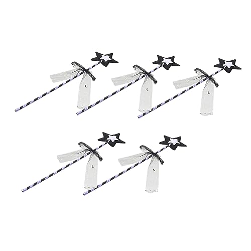 ifundom 5 Stücke Zauberstab Feenhaftes Schleife Märchen Handwerk Partyfee Bausätze Fairy Wand Costume Toys Requisite für Tanzaufführung Banddesign Feenstab Filzstoff von ifundom
