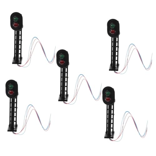 5St modellbahn Lichter Gartendekoration Lernspielzeug Anlage Spielzeuge Simulationssignal Ampel für Modelleisenbahn Sandkasten Zubehör Modellmaterial Signallicht Kleinkind Pflanze von ifundom