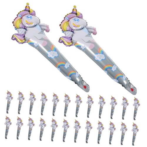 ifundom 50 Stück Einhorn Ballon Selbststehender Ballon Inflator Blasenballons Aufblasbare Matratze Party Ballon Auto Ballongirlande Spielzeugauto Geburtstagsballon Luftmatratze von ifundom