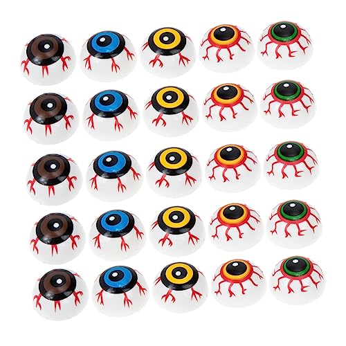ifundom 50 Stück Halloween Augapfel Zwerge DIY Tier Halloween Innendekoration Halbkreis Augäpfel Knopf Augapfel Modell Aufkleber Halloween Haustier Dekoration Haushaltsdekor von ifundom