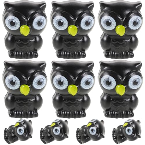 ifundom 50 Stück Halloween Dekorative Geisterkatze Eule Spielzeug Miniatur Harz Tierstatuen Mini Eulenfiguren Für Und Garten von ifundom