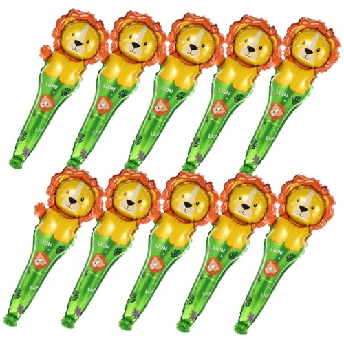 ifundom 50 Stück Löwen Partyballons Tierlöwe Partydekorationen Partyballons Dekorationen Löwen Donnerstäbe Löwenförmige Ballons Aufblasbarer Handballon Geburtstagskinder von ifundom