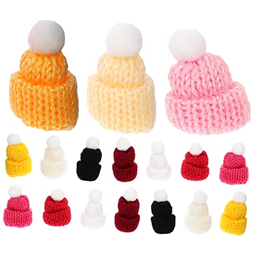 ifundom 50 Stück Mini-mütze Miniatur-bauhut Mini-Zylinder-Stirnband Kleine Hüte Mini-hüte Mini -Strohhut Gestrickte Minimütze Mini-strohhüte Mini-Hut Dekorative Strickmützen Polyester von ifundom