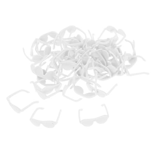 ifundom 50 Stück Minipuppenbrille Miniaturen stilvolle Brillenrequisiten Brille für Puppe kleine aus Kunststoff Puppe Mini-Brillenmodelle Plastik Weiß von ifundom