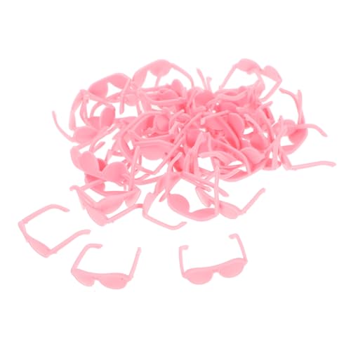 ifundom 50 Stück Minipuppenbrille realistische Babypuppe Figur Mini-Puppen Mini-Dinge Puppe Requisiten modische Brillendekore Puppen-Mini-Brillengestell Plastik Rosa von ifundom