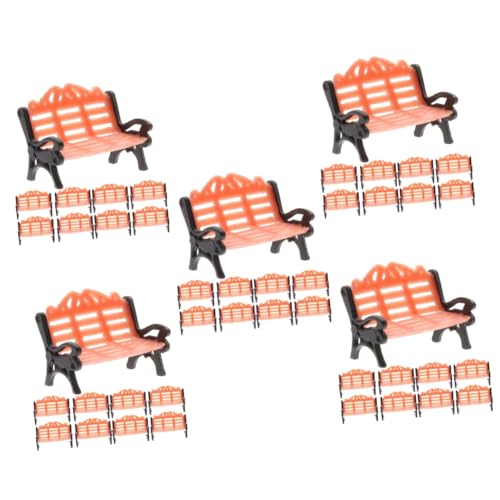 50 Stück Parkstuhl Modell Loungesessel, Gartenmöbel Bänke im Freien Miniatur-Bank Spielzeuge Strandstuhl Mini-Sitzbank Möbelspielzeug Sofa Dekorationen einstellen schmücken Plastik von ifundom