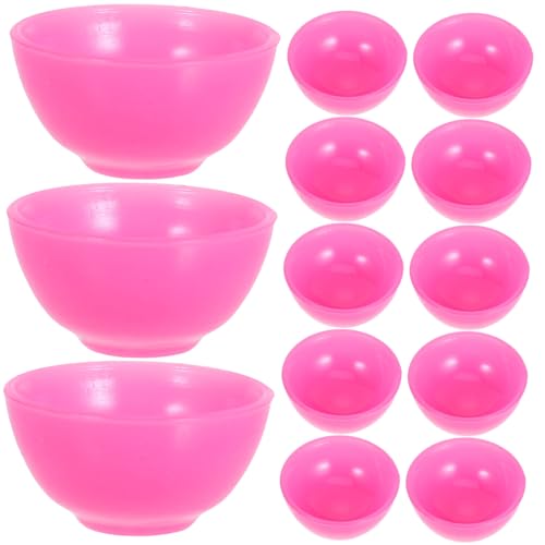 ifundom 50 Stück Puppenhaus Schüsseln aus Kunststoff Geruchsneutral Detailgetreu Gefertigt für Puppenhaus Küche und Miniatur Esszimmer Dekor Rosafarben von ifundom