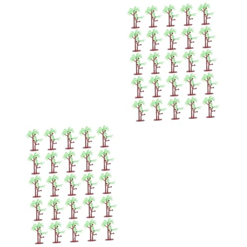 ifundom 50 Stück Simulationsbaummodell Hawaii-Dekor Flapper-Zubehör Modelleisenbahnen Cupcake-Dekoration Cupcake-Topper tortendeko einschulung Modellbaum Mini-Plamme Kuchen Palme Ornamente von ifundom