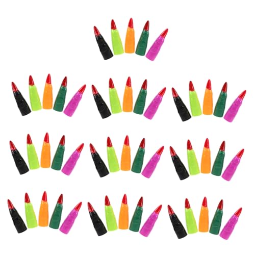 ifundom 50 Stück Teiliges Halloween Nagelset Bunte Fake Witch Fingernägel Cosplay Finger Tips in Orange Violett Grün Schwarz für Party Festival Gruselige Verkleidung Einfach Anzubringen ifundom 50 Stück Teiliges Halloween Nagelset Bunte Fake Witch Fingernägel Cosplay Finger Tips in Orange Violett Grün Schwarz für Party Festival Gruselige Verkleidung Einfach Anzubringen von ifundom