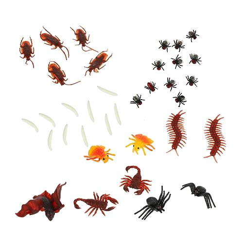 ifundom 50-Teiliges Set simuliertes Insektenspielzeug Spinnenspielzeug gefälschte Spinnen Halloween Dekoration Halloween-Dekoration Halloween-Streichspielzeug Halloween-Simulation PVC von ifundom