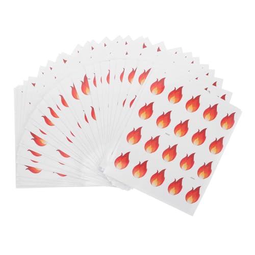 ifundom Multifunktionale Flammenaufkleber 500 Stück Feuer-notizbuch-Aufkleber Für Küche Und Büro Selbstklebend Wasserfest Realistische Flammenoptik von ifundom