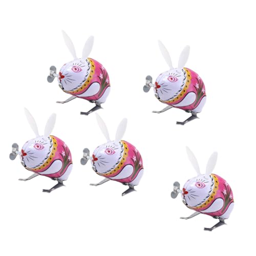 ifundom 5stücke Aufziehspielzeuge Blechspielzeug Hase Für Junge Mädchen Retro Tier-Spielzeug Springender Papierhase Mit Bunten Farben Für Jungen Und Mädchen Kindergeburtstag von ifundom