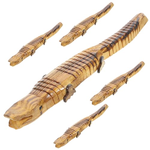 ifundom 5St Krokodil-Modell Handwerkszubehör für Studenten kleines Holzkrokodil unvollendetes Holzkrokodil Krokodilmodell aus Holz realistisches Holzkrokodil hölzern von ifundom