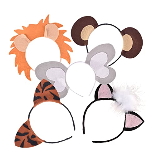 ifundom 5St Stirnband Tier mädchen stirnbänder Hasenkostüm für Erwachsene Katze Geburtstag baby stirnbänder Haargummi Leopard Kopfbedeckung Geschenk Kleidung Kind Vlies von ifundom