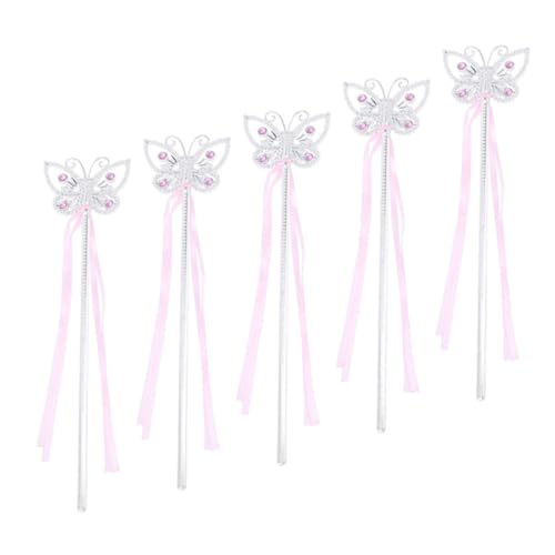 ifundom 5St Zauberstab Schmetterlingsflügel für Mädchen Schmetterlingsohrringe für Frauen Schmetterlinge Fee Zauberstäbe Sticks Schmetterlings-Fee-Sticks dekorative Zauberstäbe Schleife von ifundom