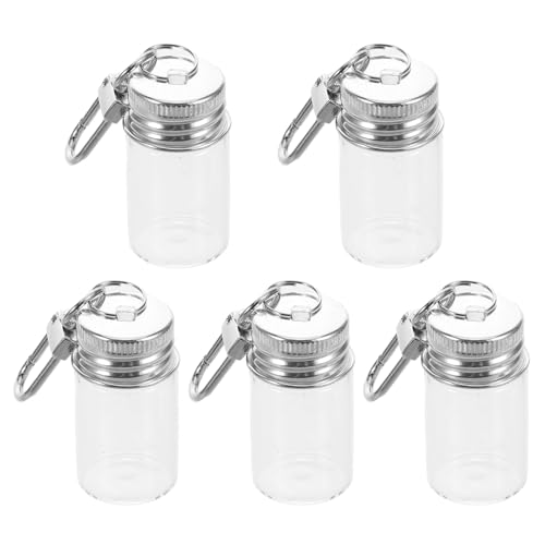 ifundom 5Stücke Mini Glasflaschen Schlüsselanhänger für DIY Wunschdriftflaschen Vielseitige Kleine Flaschen für Parfüm Schmuck und Kreative Bastelprojekte ifundom 5Stücke Mini Glasflaschen Schlüsselanhänger für DIY Wunschdriftflaschen Vielseitige Kleine Flaschen für Parfüm Schmuck und Kreative Bastelprojekte von ifundom