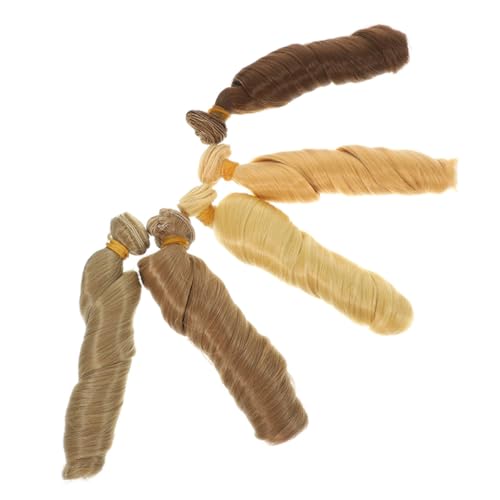 ifundom 5pcs Simulierte Puppe Lockiges Haar Perücke Ersatz Puppe Perücke Stück Für Reparatur DIY Modell Figur DIY Puppe Haareinschläge Für Handwerk von ifundom