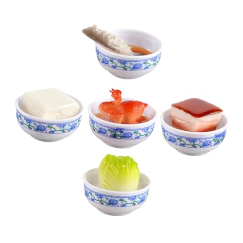 ifundom 5st Einfaches Lebensmittelmodell Tu So, Als Würdest Essensspielzeug Spielen Mini-lebensmittelspielzeug Simuliertes Chinesisches Essen Gefälschtes Essen PVC Spielzeugset Miniatur von ifundom