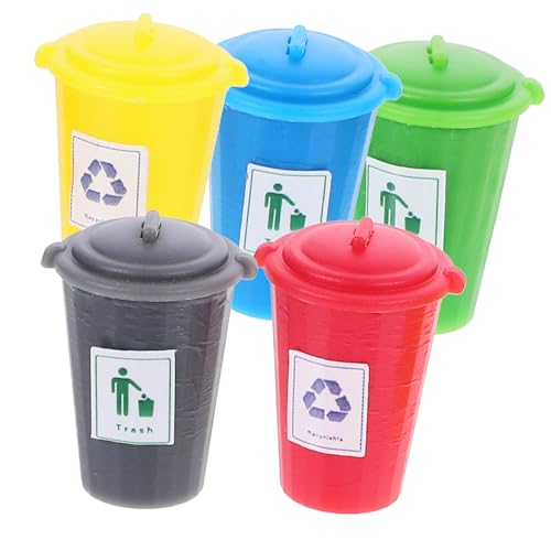 ifundom Mini-mülleimer 5 Stück Miniatur-mülleimer Aus Abs-Material Ideal Zum Spielen Und Dekorieren Für Kinder von ifundom