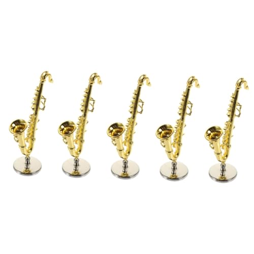 ifundom 5St Zubehör für Puppenhäuser Home Decor Saxoboom Spielzeug für Musikinstrumente Schreibtischdekoration Musik Dekorationen simuliertes Instrumentenmodell Saxophon-Modell von ifundom