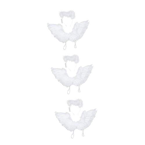 ifundom 6 STK Flügel leuchten Flügel weiß zauberstab Spielzeug aufleuchten Kostüme Kind Baby-Foto-Requisite Outfit Fee Kleidung Kleider Partykostüm Engel kostüme für Kinder Kopfbedeckung von ifundom