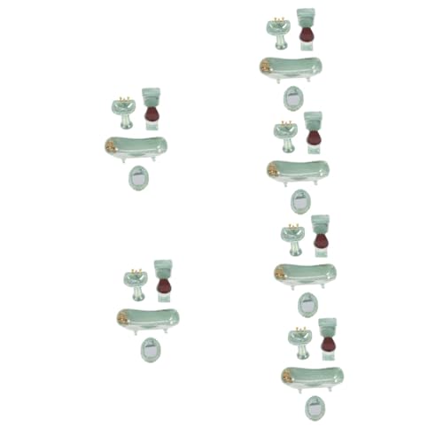 ifundom 6 Sätze Badezubehör Spielzeug für Kinder kinderspielzeug Mini-WC-Dekor Dekoration für zu Hause Spiegel Möbel Modelle Miniatur-Szenenmodell Kleines Hausdekor Keramik Spielzeugzimmer von ifundom