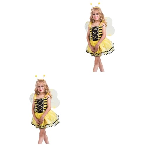 ifundom 6 Stk Kit Mit Stirnband Und Rockflügeln Halloween-party-outfits Bienenkostüm Halloween-cosplay-kostüm Feen-stirnband Halloweenkostüm Kleidung Kleider Suite Kind von ifundom