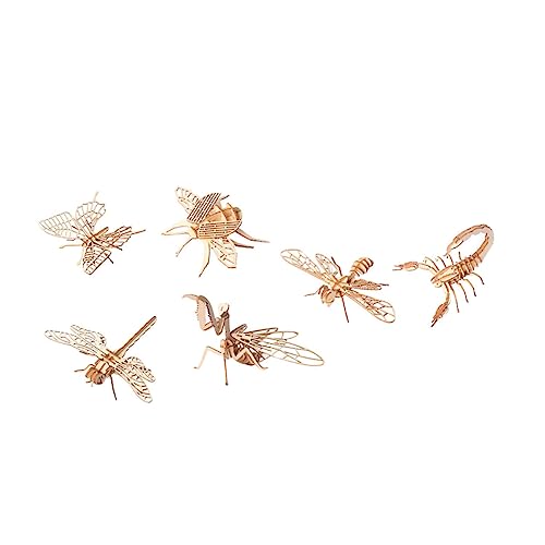 ifundom 6 Stück 3D Puzzle Kinderpuzzle Tier Bastelmodelle Zum Selbermachen Holztiere Montagespielzeug DIY Tiermodelle Zusammengebautes Modellspielzeug Lernspielzeug DIY Tier 3D von ifundom