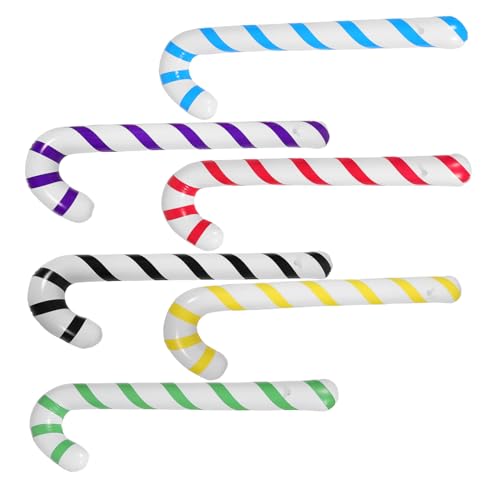 ifundom 6 Stück Aufblasbare Candy Cane Deko in Bunten Farben Vielseitig Einsetzbar für Weihnachtsfeiern Partys und Hochzeiten Leicht Transportierbar Wiederverwendbar für Innen und von ifundom