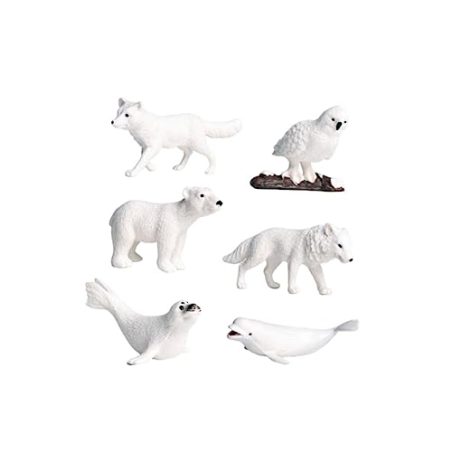ifundom 6 Stück Eisbär-Dekoration Tierfiguren Polar- Modelltier Schnee Tiere Eisbär Figur Wild Kleinkinder Zahlen von ifundom