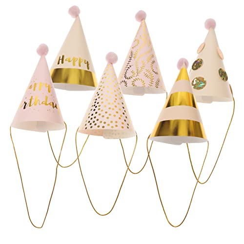 ifundom 6 Stück Geburtstagshut partyhüte party mitgebsel birthday decorations Kinderparty Fan-Shop gießen Kostüme Papierhut für die Geburtstagsfeier Kindergeburtstag Partyhut von ifundom
