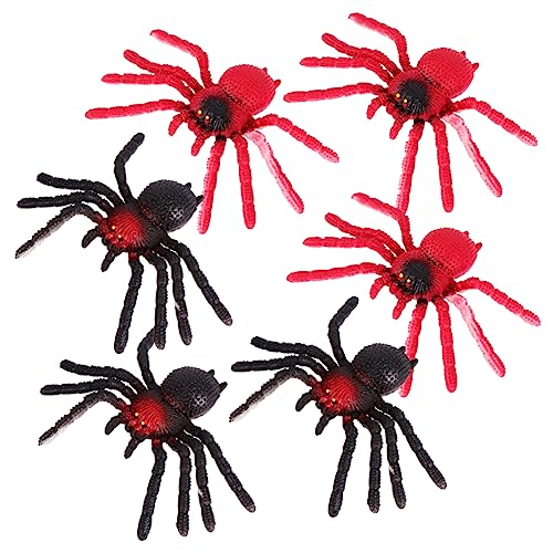 ifundom 6 Stück Halloween-simulationsspinne Halloween-dekorationsspinne Realistisch Große Halloween-Dekorationen Streich Halloween -Dekorationen Party Spinnendekor Gummi von ifundom