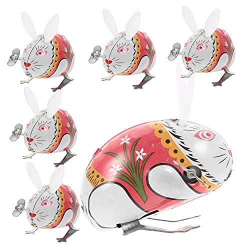 ifundom 6 Stück Hase zum Aufziehen kinderspielzeug kinderzimmerdeko Room Decoration Kleinkinder wackelt Frosch entzückendes Aufziehspielzeug Neujahrsgeschenk Eisenblech von ifundom