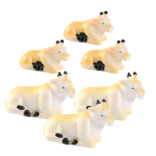 ifundom 6stücke Teiliges Niedlicher Mini Kühe Aus Resin Langlebige Tierfiguren Für Mikro-landschaften Garten-Dekoration Und Tisch-Accessoires von ifundom