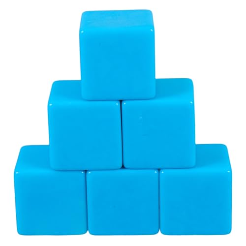 ifundom 6 Stück Leere spielwürfel interaktive Spiele Spiel Glühen-in-The-Dark-Mini- Spielwort Brettspiel Making Kit DIY- Q-Less-Wortwürfel Acryl Sky-Blue von ifundom