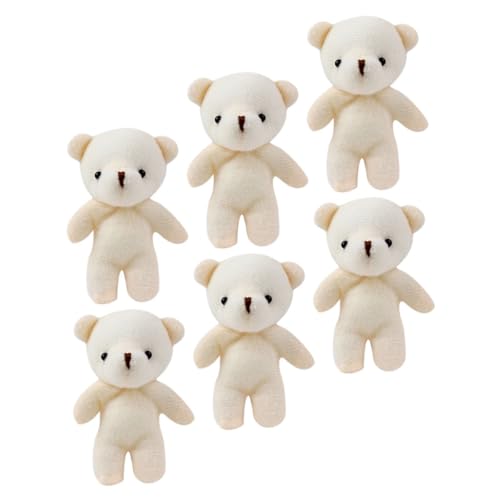 ifundom 6 Stück Mini-Bärenfiguren Plüschbär Schlüsselanhänger ausgestopft Zubehör tragen kleine Bären Damen-geldbörsen Schlüsselanhänger zum Aufhängen Plüsch Schlüsselanhänger Stoff von ifundom