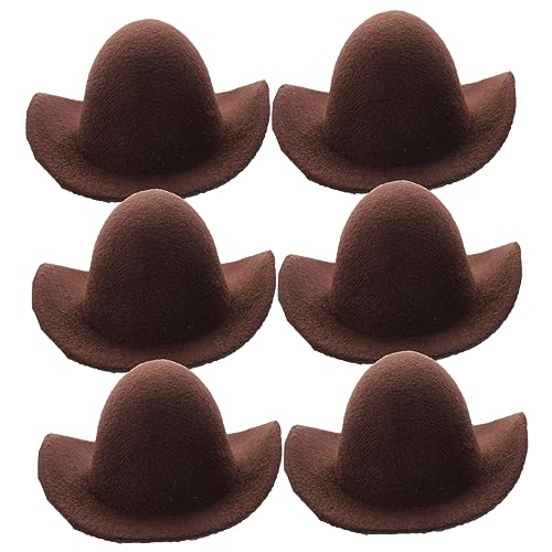 ifundom 6 Stück Mini-Cowboyhut cowboyhut mini cowboyhut Westernhut für Puppen Hut Cowboyhut für Puppen Hutverzierung Minihüte zum Basteln Mini-Hut Stoff Light Brown von ifundom