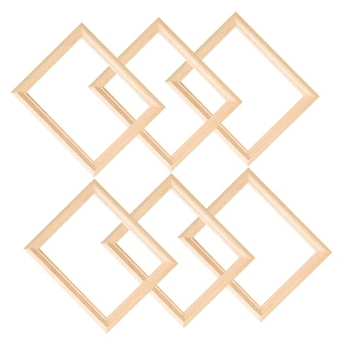 ifundom 6 Stück Mini Holzmöbel Puppenhaus Minis Miniaturen Winzige Holzrahmen Zum Basteln DIY Miniaturhaus Bausatz Mini Ornament Holzbilderrahmen Zum Basteln Mini von ifundom