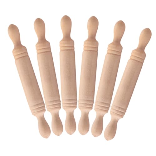 ifundom 6stücke Mini Holz Nudelholz Kleine Holz Teigroller Für Puppenhaus Bastel Und Küchenspielzeug Für Kreatives Spielen Und Rollenspiele von ifundom