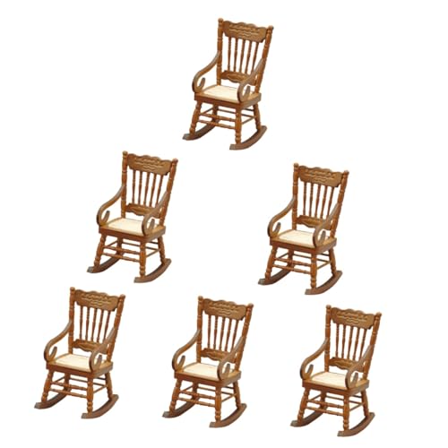 ifundom Zubehör 6 STK Mini-Sessel Puppenhauszubehör Kleines Hauszubehör Miniaturstuhl Rollstuhl Holzstuhl Winziges Hölzern Miniatur-hausaccessoires Winziger Stuhl Birke Jahrgang Ornamente von ifundom