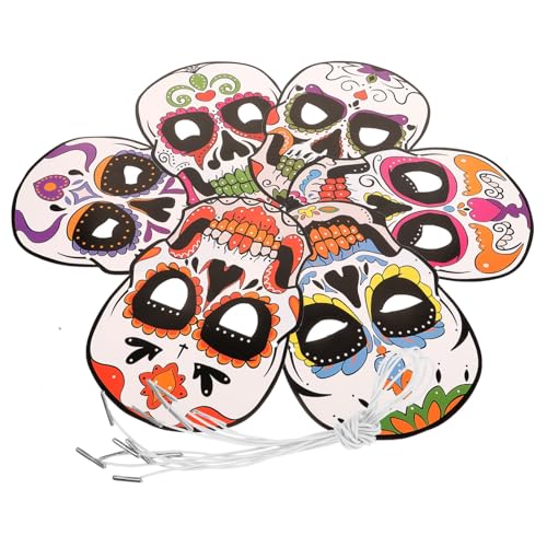 ifundom 6 Stück Papiermaske Partymasken Aus Papier Halloween-schädeldekoration Schädelmaske Tag Der Toten Accessoires Skelettmaske Skelett-stirnbänder Halloween- Gesicht Papierparty ifundom 6 Stück Papiermaske Partymasken Aus Papier Halloween-schädeldekoration Schädelmaske Tag Der Toten Accessoires Skelettmaske Skelett-stirnbänder Halloween- Gesicht Papierparty von ifundom