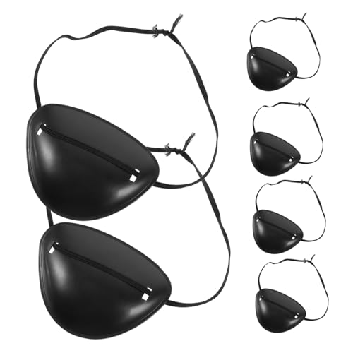 ifundom 6 Stück Piraten Augenklappe aus Weichem Material Leichte Cosplay Augenmaske für Halloween Kostüm Komfortabel für Party Vielseitig Einsetzbar als Piraten Accessoire und Theater von ifundom