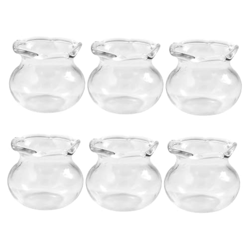 ifundom 6 Stück Mini-fischschalen Aus Glas Miniatur-Aquarium- Aquarium- Und Fisch- Dinge Spielzeuge Mini-Aquarium-Spielzeug Miniatur-zubehör Puppenhaus-zubehör von ifundom