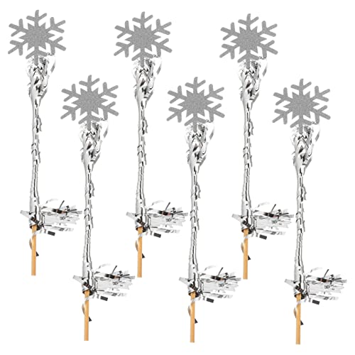 ifundom Fairy Stick Silber Schneeflocken 6er-pack Mädchen Für Hochzeit Party Und Fotografie von ifundom