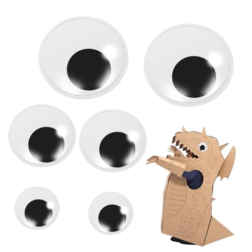 ifundom 6 Stück Selbstklebende Sicherheitsaugen Teiliges mit PVC Wackelaugen für Puppen Häkeltiere Amigurumi und Bastelprojekte Langlebig und von ifundom