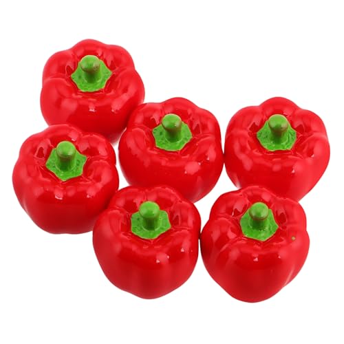 ifundom 6 Stück Simulierte Chili-verzierung Chili Festival Dekorationen Pfeffer-Party-Dekorationen Künstliche Nahrungsmittel Zur Ausstellung Chili- Miniaturen, Figuren, Essen Rot Harz von ifundom