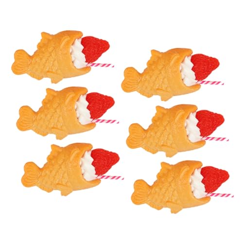 ifundom 6 Stück Spielzeugnahrung Lachsfilet künstliches Fleisch Künstliche Snack-Requisite Fleisch-Stütze Essen Plüsch fogelschreker mockin DIY Charme realistisches Japanisches Essen PVC von ifundom